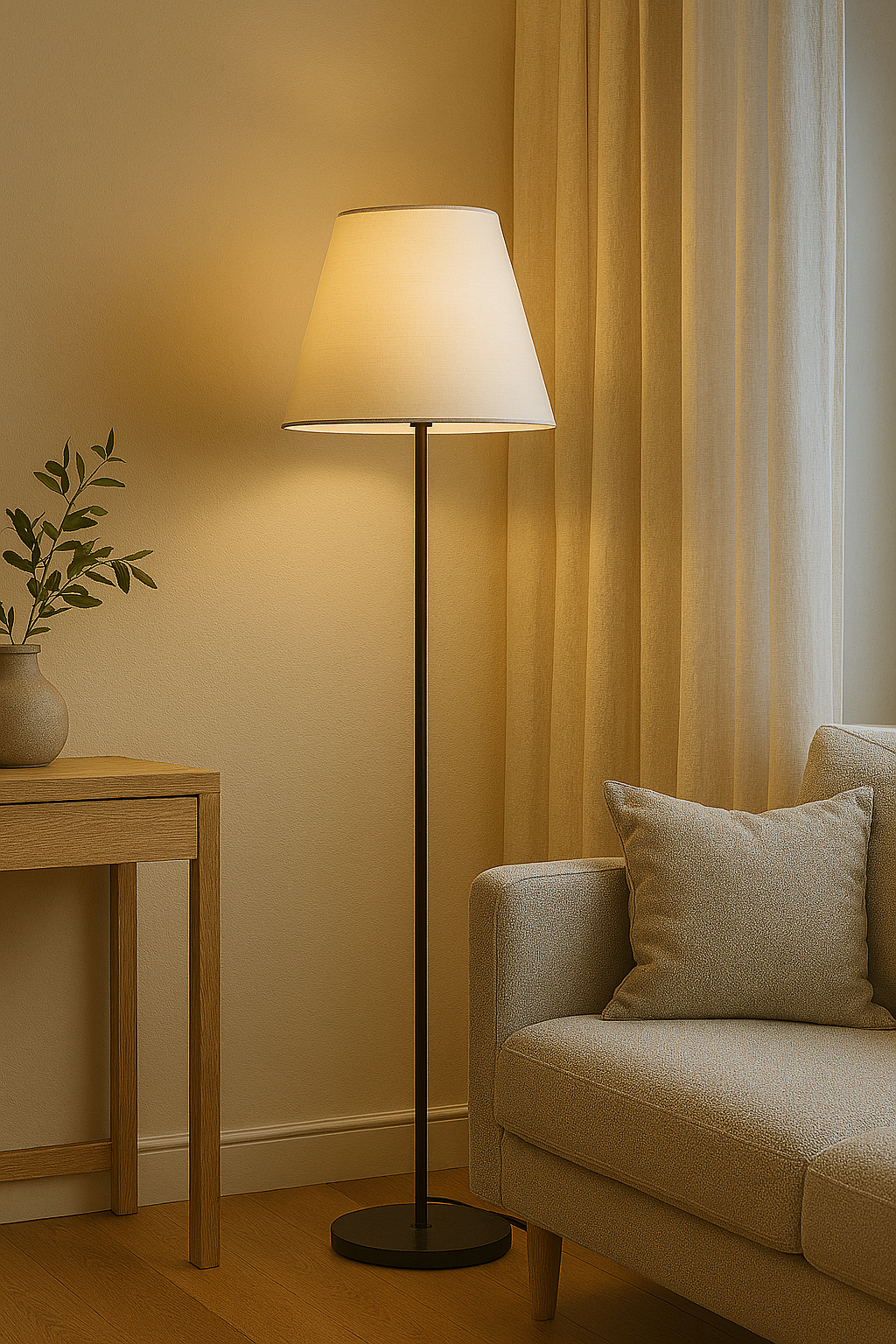 Redent – Modern Floor Lamp with Fabric Shade