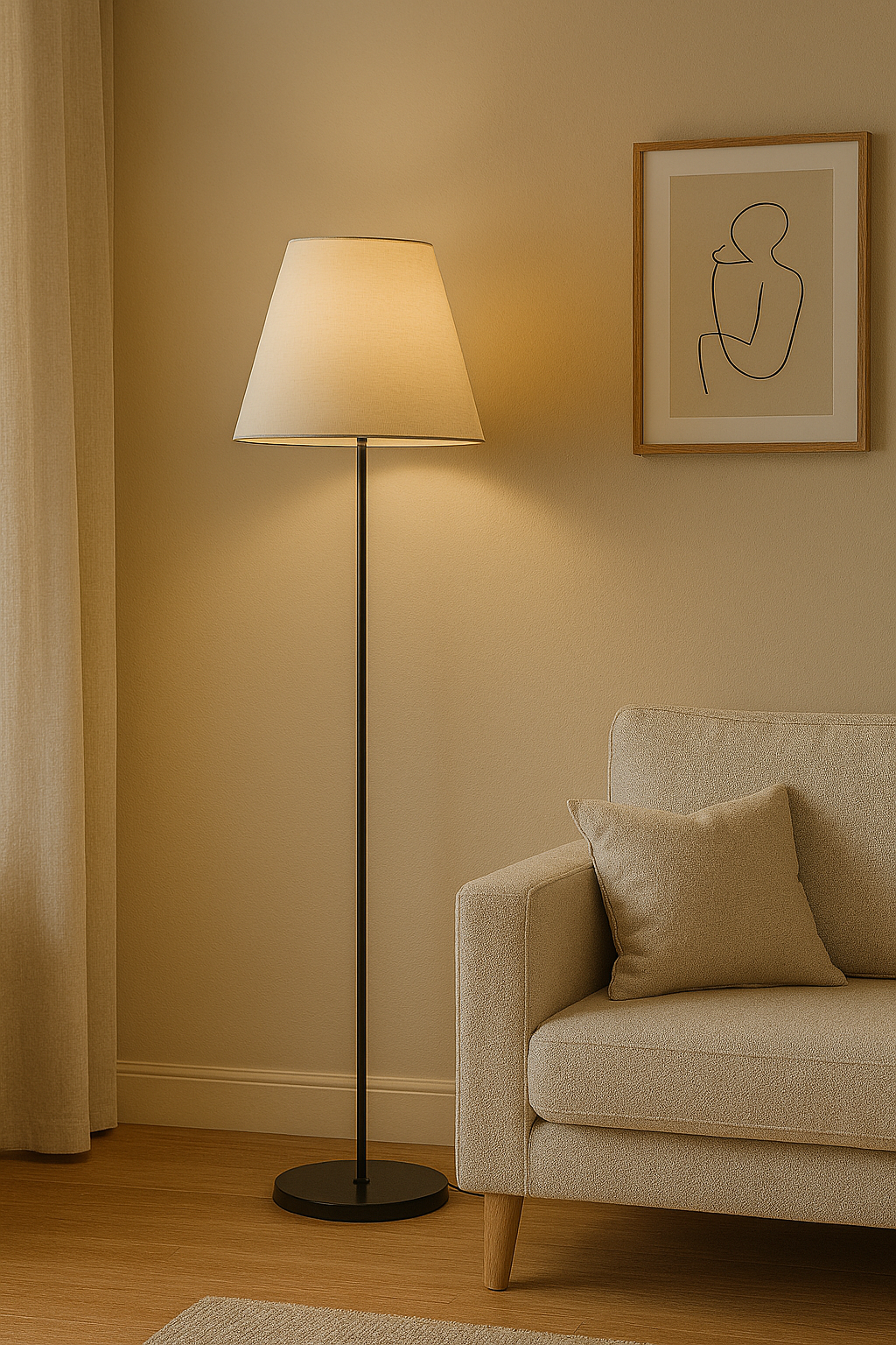 Redent – Modern Floor Lamp with Fabric Shade