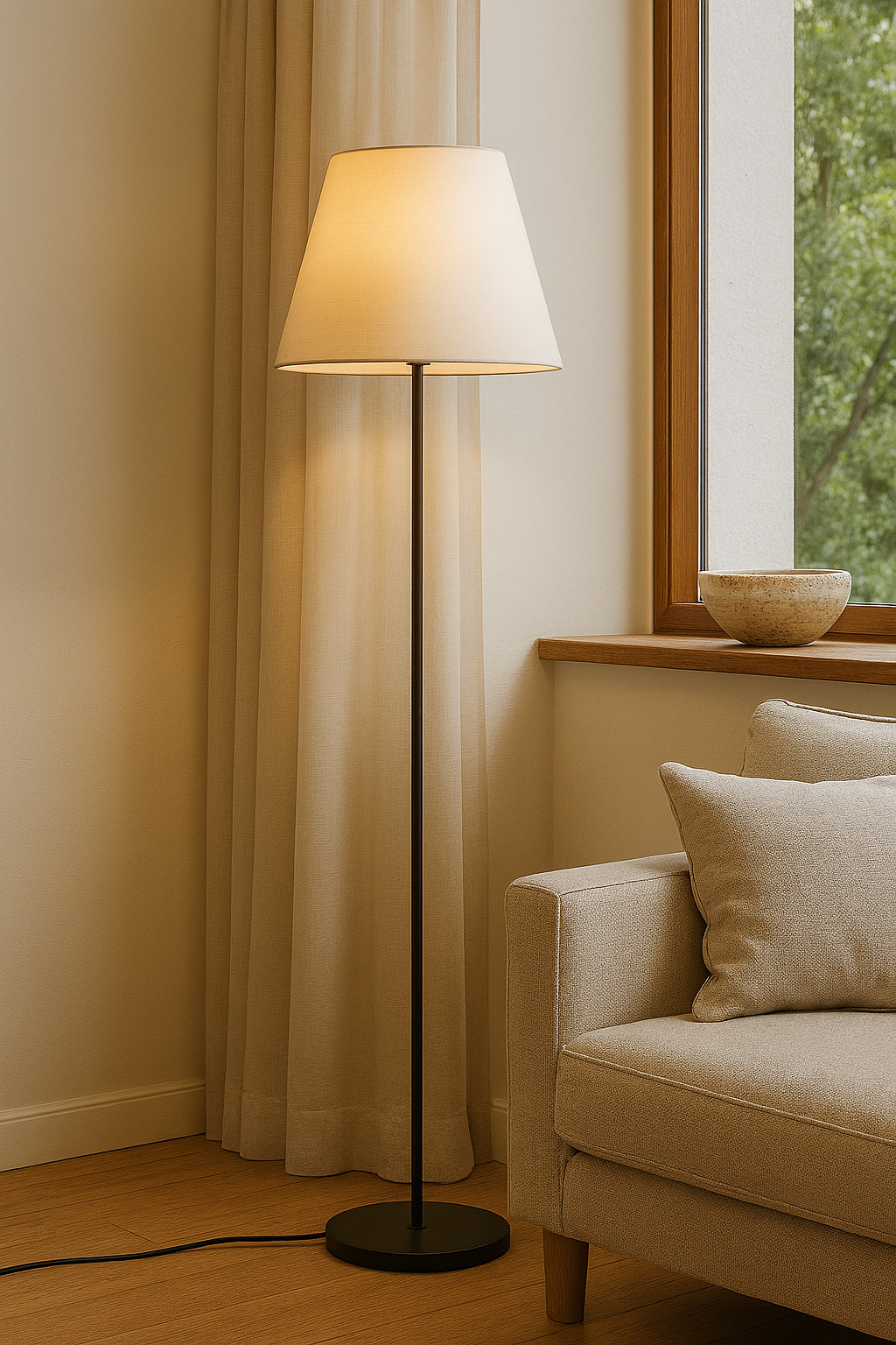 Redent – Modern Floor Lamp with Fabric Shade